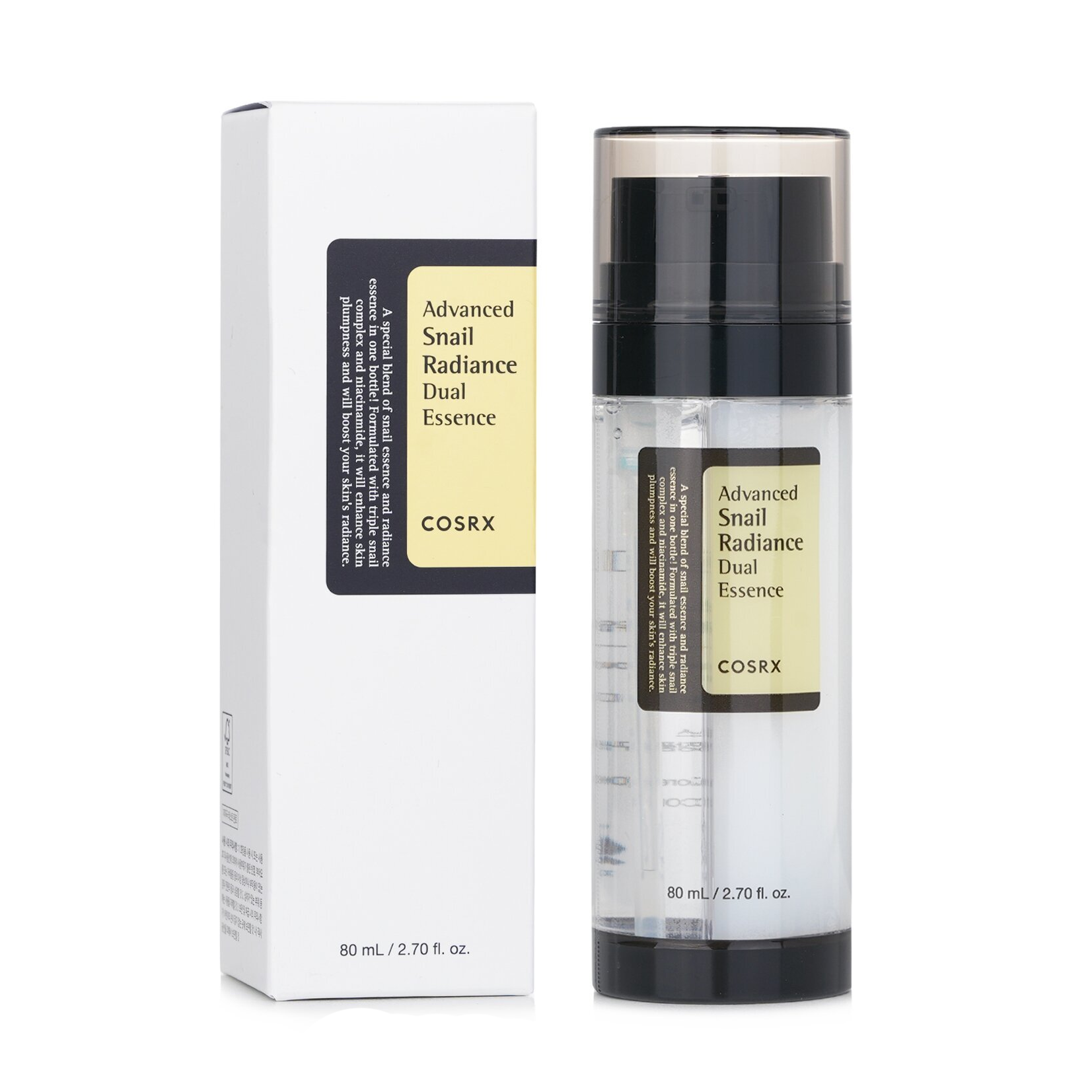 8809598452053 اسنس دوگانه حلزون کوزارکس Cosrx مدل Radiance Dual | روشنکننده و تقویتکننده با عصاره حلزون | حجم 80 میل - تصویر 1