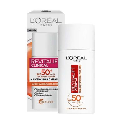 کرم ضد آفتاب ویتامین سی لورال LOREAL مدل REVITALIFT CLINICAL با SPF+50