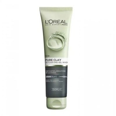 ژل اسکراب شستشوی صورت لورال LOREAL حاوی خاک رس و زغال