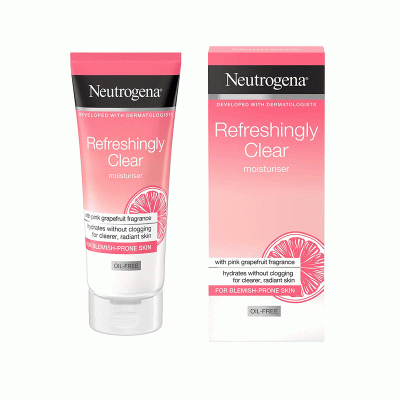 کرم مرطوب‌کننده گریپ فروت ضد لک نوتروژینا Neutrogena مدل Pink Grapefruit Oil-Free | آبرسانی سبک، کنترل چربی و کاهش جوش و لک‌های پوستی | 50 میل