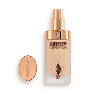 کرم پودر شارلوت تیلبری Charlotte Tilbury مدل Airbrush Flawless Foundation رنگ 4 Neutral | پوشش کامل و جلوه مات طبیعی با افکت فیلتر پوست | 30 میل