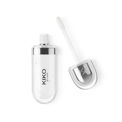 لیپ گلاس براق کیکو Kiko مدل 3D Hydra Gloss رنگ Clear شماره 01 | براق‌کننده لب با آبرسانی عمیق و جلوه سه‌بعدی | 6.5 میل