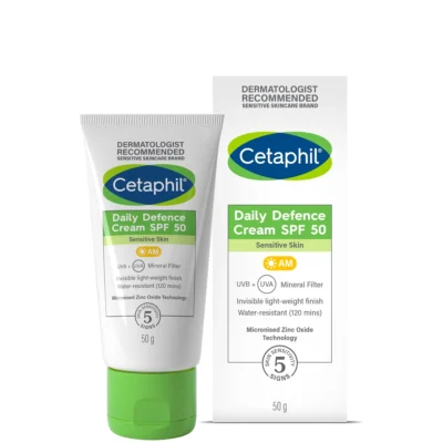ضد آفتاب مینرال ستافیل Cetaphil | مدل Daily Defence | محافظت فیزیکی مناسب پوست حساس و مستعد آکنه | ۵۰ میل
