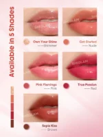 لیپ گلس حجم دهنده شیگلم Sheglam | مدل Booster Shine | رنگ Sepia Kiss | براق‌کننده و حجم‌دهنده فوری لب با جلوه شاین طبیعی - Image 3