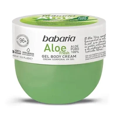 ژل کرم بدن باباریا Babaria حاوی آلوئه ورا | آبرسانی و کمک به تسکین و نرم‌کنندگی پوست بدن | 400 میل