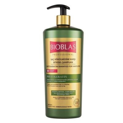 شامپو ضدریزش بیوبلاس Bioblas | مدل Phyto Keratin | تقویت‌کننده ریشه مو، کمک به کاهش ریزش و افزایش استحکام تارهای مو با فیتو کراتین | 1000 میل