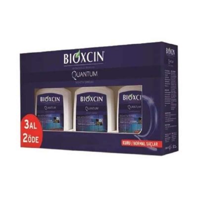 شامپو بیوکسین BIOXCIN | مدل QUANTUM | پک 3 عددی | مخصوص موهای نرمال و خشک | تقویت‌کننده و تغذیه‌کننده مو، کمک به کاهش ریزش، افزایش لطافت و نرمی مو، مناسب استفاده روزانه | 300 میل