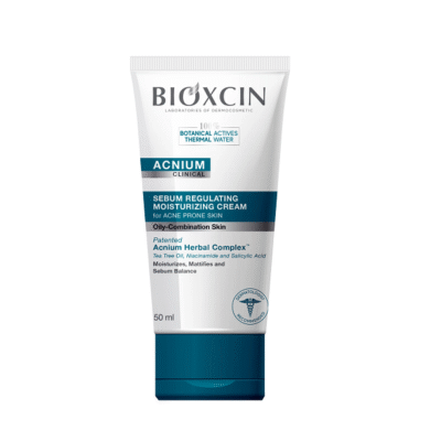 مرطوب کننده ضد جوش بیوکسین Bioxcin | مدل Acnium | آبرسانی سبک و مؤثر، کمک به کاهش جوش و کنترل چربی پوست| 50 میل