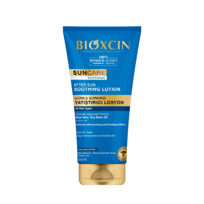 لوسیون بدن بعد آفتاب بیوکسین Bioxcin | مرطوب کننده و تسکین دهنده | آبرسانی فوری، کمک به کاهش احساس گرما و قرمزی پوست بعد از آفتاب، حفظ نرمی و لطافت پوست | 200 میل