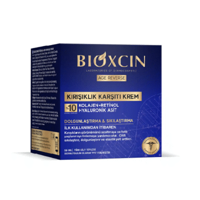کرم ضد چروک سفت کننده پوست بیوکسین Bioxcin | مدل Age Reverse | کاهش عمق چروک‌ها، افزایش الاستیسیته و استحکام پوست، لیفت کننده و بهبود دهنده فرم صورت، مناسب پوست‌های بالغ و دارای چروک | 50 میل
