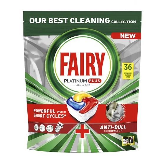 0000000000049 قرص ظرفشویی فیری Fairy | مدل Platinum Plus | قدرت پاککنندگی فوقالعاده و جلادهنده | بسته ۳۶ عددی - Image 1