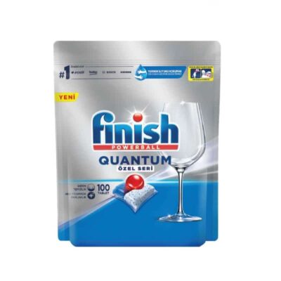 قرص ماشین ظرفشویی فینیش Finish | مدل Quantum | قدرت لکه‌زدایی و چربی‌زدایی قوی | بسته 100 عددی