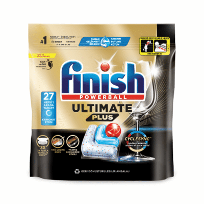 قرص ماشین ظرفشویی فینیش Finish | مدل Ultimate Plus | قدرت پاک‌کنندگی بالا | بسته 27 عددی