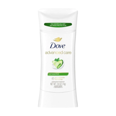 مام صابونی ضد تعریق زنانه داو Dove | مدل Advanced Care | رایحه خیار و چای سبز | محافظت پیشرفته و حس تازگی | ۷۴ گرم