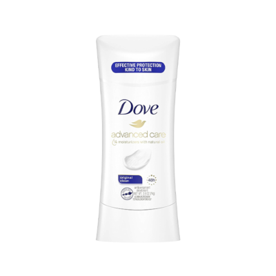 مام صابونی ضد تعریق زنانه داو Dove | مدل Advanced Care | رایحه شیر | محافظت پیشرفته و تغذیه پوست | ۷۴ گرم