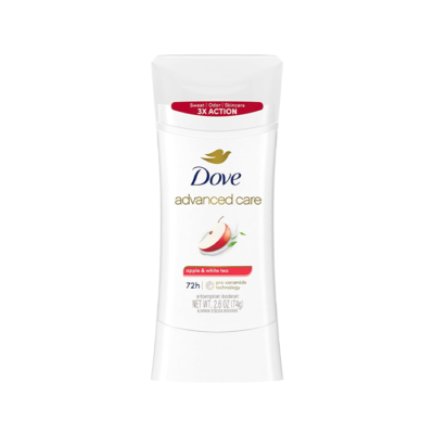 مام صابونی ضد تعریق زنانه داو Dove | مدل Advanced Care | رایحه سیب و چای سفید | محافظت پیشرفته و رایحه تازگی | ۷۴ گرم