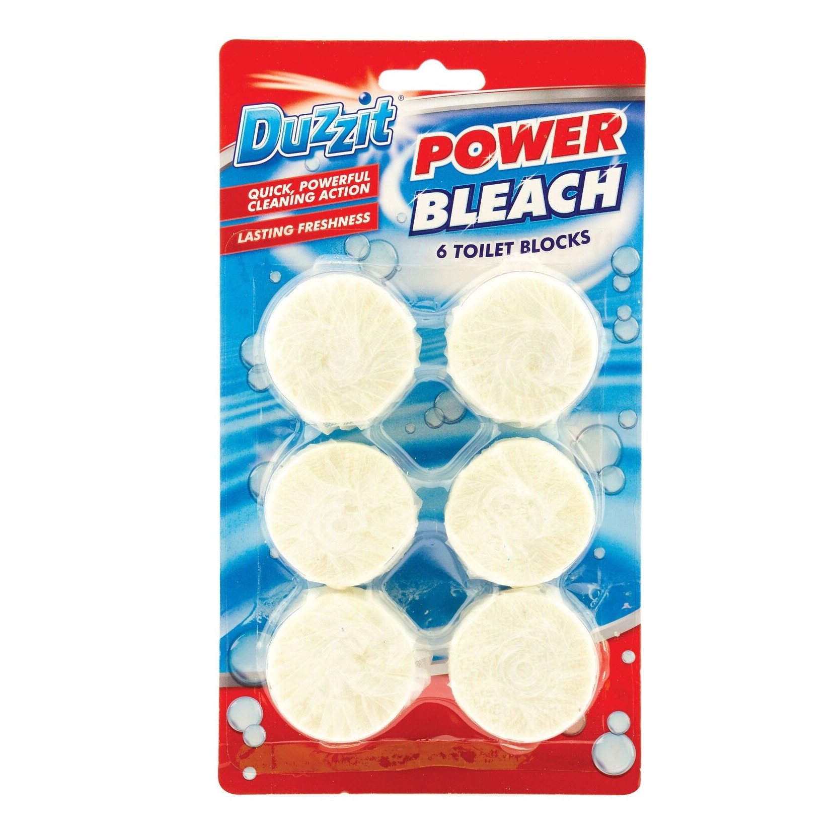 5053249008530 قرص فلاشتانک دازیت Duzzit | مدل Bleaching | خوشبوکننده، جرمگیر و سفیدکننده فلاشتانک | بسته ۶ عددی - Image 1