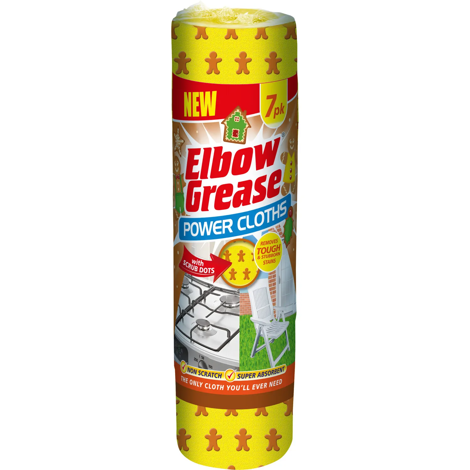 5053249238593 دستمال رول اسکرابدار البو گریس Elbow Grease | بافت زبر و مقاوم | پاککننده قوی لکهها و آلودگیهای سرسخت | بسته ۷ عددی - Image 1