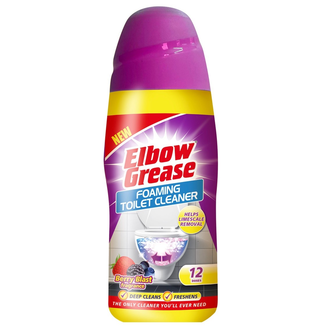 5053249253206 فوم پاککننده و خوشبوکننده توالت فرنگی البو گریس Elbow Grease | رایحه تمشک | تمیزکننده و ازبینبرنده جرم و بوی نامطبوع | وزن ۵۰۰ گرم - Image 1