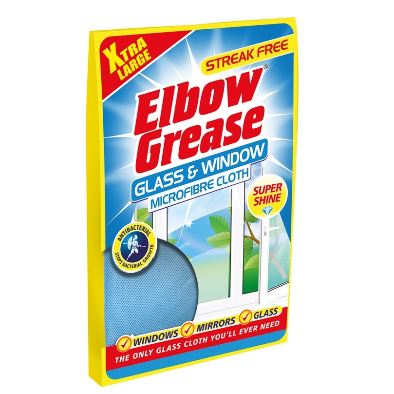 5053249255644 دستمال میکروفایبر مخصوص شیشه البو گریس Elbow Grease | مناسب شیشه و آینه | پاککننده و بدون ایجاد پرز | بسته ۱ عددی - Image 1