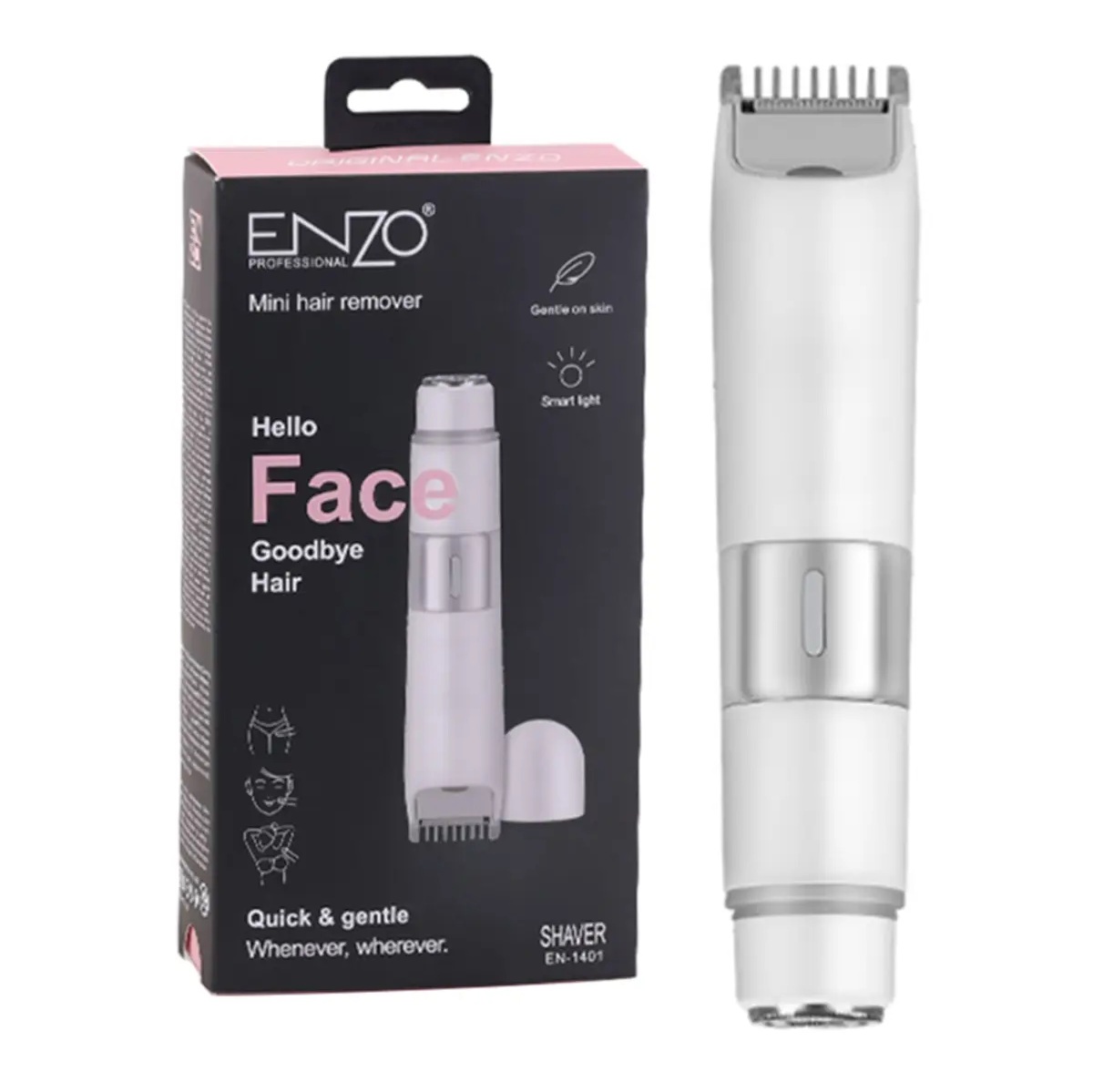 6971312404593 شیور صورت و بدن بانوان انزو Enzo | مدل Hello Face Goodbye Hair (EN-1401) | اصلاح دقیق و راحت برای صورت و بدن بانوان - Image 1