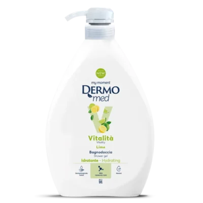 شامپو بدن درمومد DERMO med | مدل Lime Vitalita | طراوت‌بخش و پاک‌کننده پوست | 1000 میل