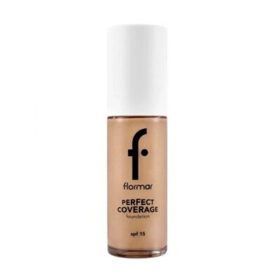 کرم پودر پوست خشک فلورمار Flormar | مدل Perfect Coverage | پوشش‌دهی کامل و یکدست‌کننده | شماره 102 رنگ Soft Beige | حجم 30 میل