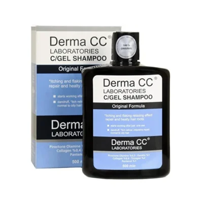 شامپو درمانی ضد ریزش درما سی سی Derma CC | مدل C/Gel ضد ریزش و ضد شوره | تقویت‌کننده ریشه و پاک‌کننده پوست سر | 500 میل