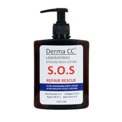 لوسیون بدن درما سی سی Derma CC | مدل ترمیم‌کننده S.O.S | مراقبت ویژه و تسکین‌دهنده پوست‌های فوق حساس | 500 میل