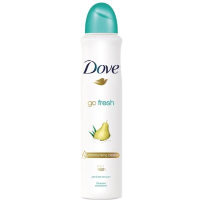اسپری دئودورانت زنانه داو Dove | مدل Go Fresh | رایحه گلابی و آلوئه‌ورا | ایجاد حس طراوت و شادابی با رایحه ملایم | ۲۵۰ میل