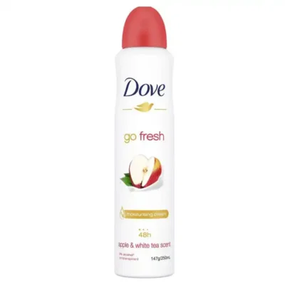 اسپری دئودورانت زنانه داو Dove | مدل Go Fresh | رایحه سیب | ایجاد حس تازگی و طراوت با رایحه میوه‌ای | ۲۵۰ میل