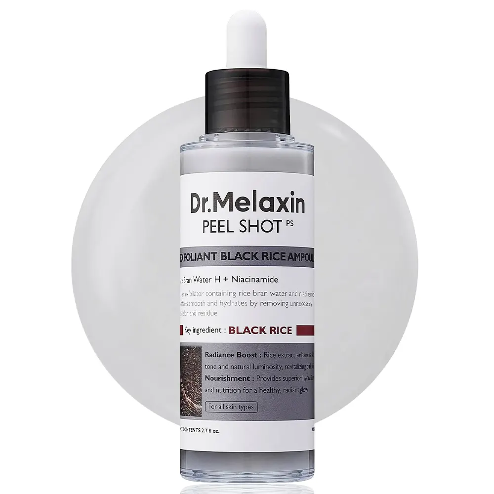 8809886482373 آمپول لایهبردار دکتر ملاکسین Dr.Melaxin | مدل Peel Shot Black Rice | کوچککننده منافذ و شفافکننده پوست | ۸۰ میل - Image 1